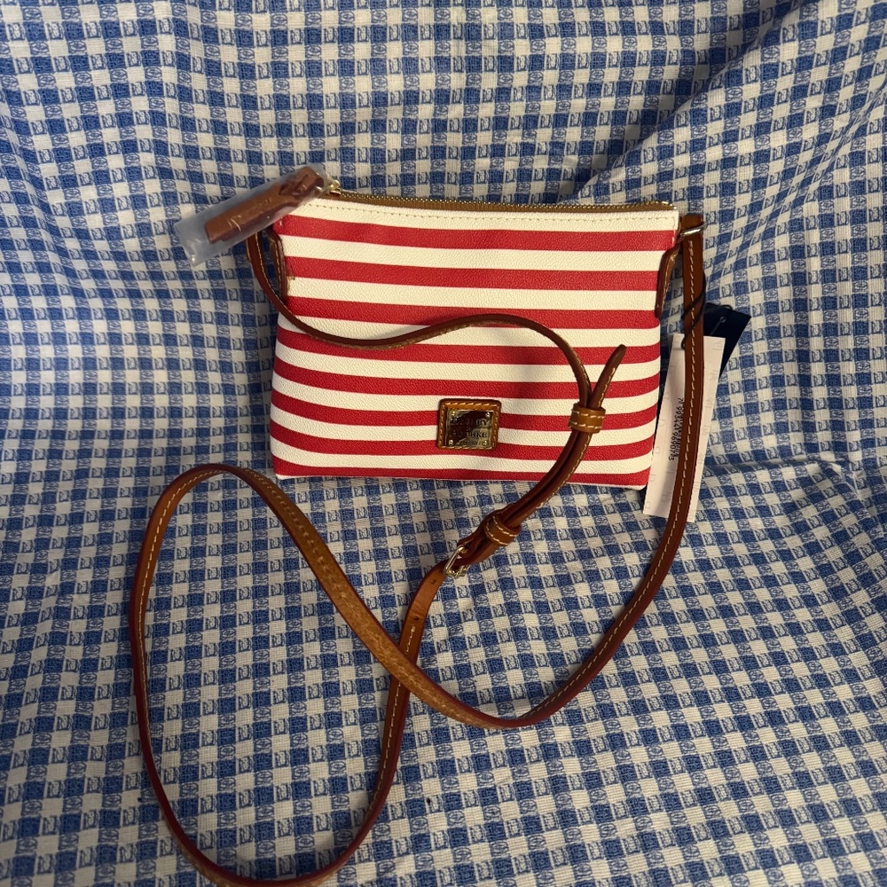 Dooney & Bourke Red and White Striped Purse NWT
